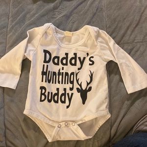 Daddy’s Hunting Buddy Baby boy size 3-6 months long sleeve onesie